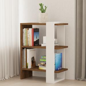 Libreria moderna bassa design colonna 51xH70 cm noce bianco Vento