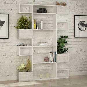 Libreria moderna design parete soggiorno ufficio 120xH171 bianco Axelle