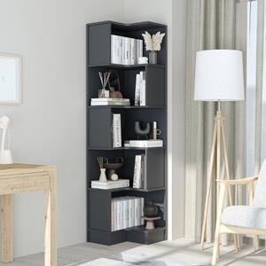 Libreria moderna soggiorno angolare design ufficio 50xH190 cm antracite Sfera