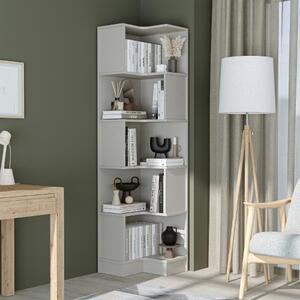 Libreria moderna soggiorno angolare design ufficio 50xH190 cm tortora Sfera