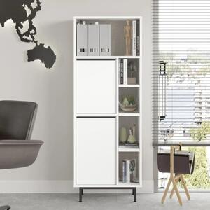 Libreria moderna design ufficio soggiorno 60xH162 cm 2 ante bianco Kenzo