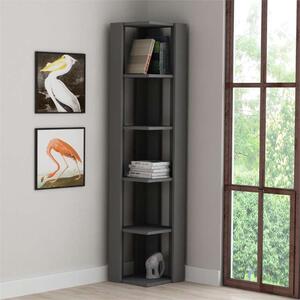 Libreria moderna soggiorno angolare 34xH161 cm design antracite Berta