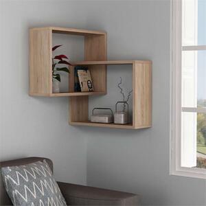 Libreria moderna mensola muro 60xH68 cm design rovere Cube