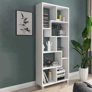 Libreria moderna a parete soggiorno reversibile 68xH161 bianco Tao