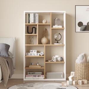 Libreria moderna design soggiorno ufficio 75xH124 rovere bianco Camelia