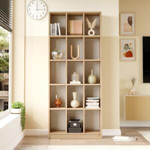 Libreria moderna design soggiorno ufficio 76xH180 rovere York