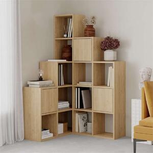 Libreria moderna industrial parete soggiorno design 151xH151 cm rovere Mable