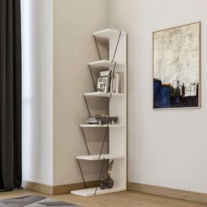 Libreria moderna soggiorno design colonna metallo 50xH150 cm bianco Levante