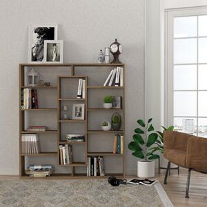 Libreria moderna soggiorno design parete 125xH135 cm noce Altara