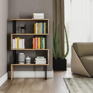 Libreria moderna soggiorno design parete 80xH128 cm noce Zerkan