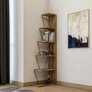 Libreria moderna soggiorno design colonna metallo 50xH150 cm rovere Levante