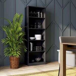 Libreria moderna soggiorno design colonna 60xH182 cm nero Lago-B