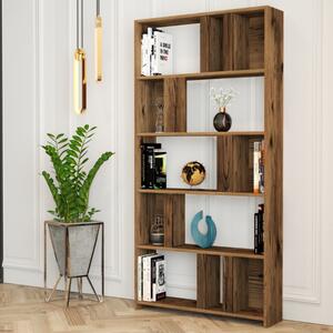 Libreria moderna soggiorno design colonna 90xH180 cm noce Elvar