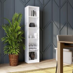 Libreria moderna soggiorno design colonna 40xH182 cm bianco Lago-A