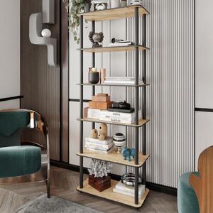 Libreria moderna soggiorno design colonna industrial 60xH173 cm rovere Delvian