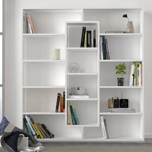 Libreria moderna soggiorno design parete 125xH135 cm bianco Altara