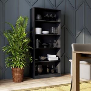 Libreria moderna soggiorno design colonna 80xH182 cm nero Lago-C