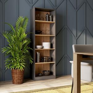 Libreria moderna soggiorno design colonna 60xH182 cm quercia antracite Lago-B