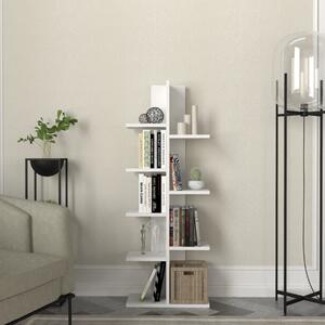 Libreria moderna soggiorno design colonna 45xH121 cm bianco Arven