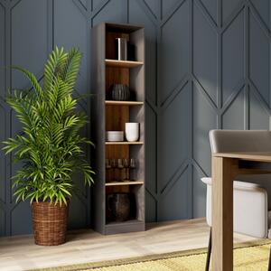 Libreria moderna soggiorno design colonna 40xH182 cm quercia antracite Lago-A