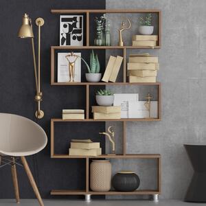 Libreria moderna soggiorno design parete 90xH156 cm noce Averis