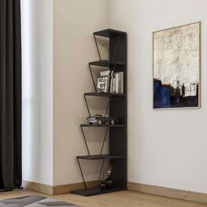 Libreria moderna soggiorno design colonna metallo 50xH150 cm antracite Levante