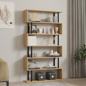 Libreria moderna soggiorno design industrial 90xH162 cm rovere nero Varek