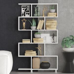 Libreria moderna soggiorno design parete 90xH156 cm bianco Averis