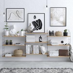 Libreria moderna soggiorno design parete 85xH216 cm rovere Aurelia