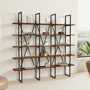 Libreria moderna soggiorno design parete industrial 160xH160 cm noce nero Lago
