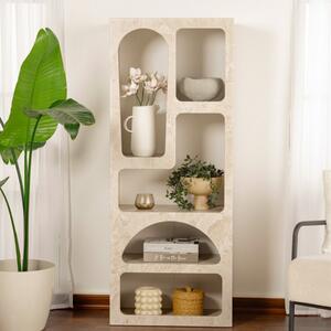 Libreria moderna soggiorno design colonna 60xH150 cm marmo sabbia Orven