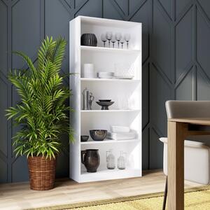 Libreria moderna soggiorno design colonna 80xH182 cm bianco Lago-C