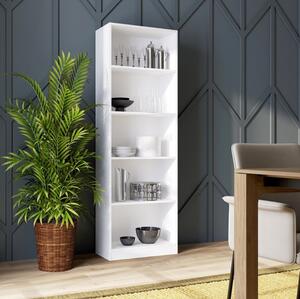 Libreria moderna soggiorno design colonna 60xH182 cm bianco Lago-B