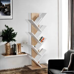 Libreria moderna soggiorno design colonna 46xH129 cm rovere bianco Aster