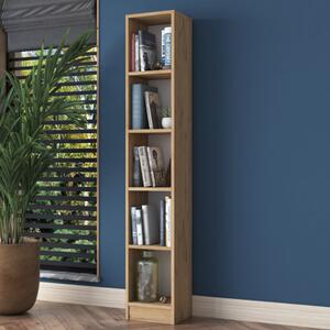 Libreria moderna soggiorno design colonna stretta 30xH170 cm noce Noma