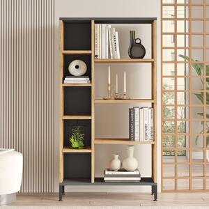 Libreria moderna soggiorno design 72xH134 cm rovere antracite Paladio