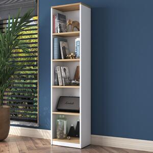 Libreria moderna soggiorno design colonna stretta 40xH161 cm bianco noce Noma
