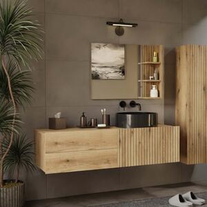 Mobile bagno moderno lineare 140xH37,5 rovere Meari