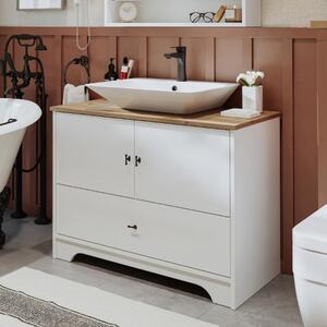 Mobile bagno a terra lavabo incluso rettangolare 100 cm bianco rovere Marea