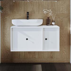 Mobile bagno sospeso lavabo incluso appoggio 90 cm bianco Lido