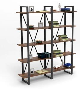 Libreria ufficio moderna metallo design 155xH180 cm rovere scuro Wonder