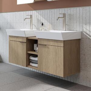 Mobile bagno sospeso doppio lavabo incluso 120 cm rovere Mistral