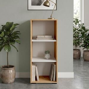 Libreria ufficio moderna 3 ripiani 40xH110 rovere bianco Vertice