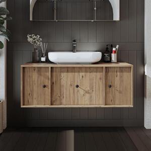 Mobile bagno sospeso lavabo incluso appoggio 120 cm rovere Lido
