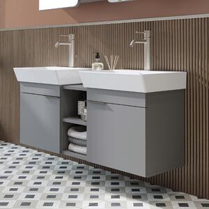 Mobile bagno sospeso doppio lavabo incluso 120 cm grigio Mistral