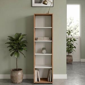 Libreria ufficio moderna 5 ripiani 40xH180 rovere bianco Vertice