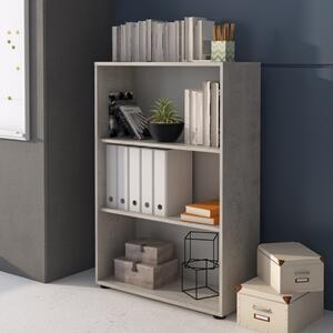 Libreria ufficio 2 ripiani moderna 78xH118 grigio cemento Lux