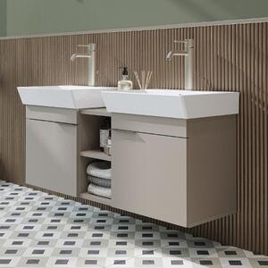 Mobile bagno sospeso doppio lavabo incluso 120 cm tortora Mistral
