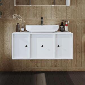 Mobile bagno sospeso lavabo incluso appoggio 105 cm bianco Lido