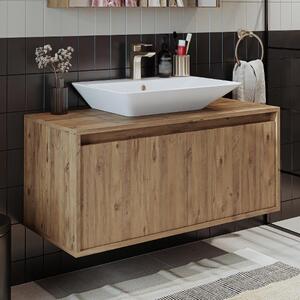Mobile bagno sospeso lavabo incluso 100 cm rovere Corallo
